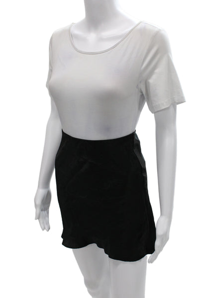 Babaton Women Mini Skirt Black Acetate Short Size 8