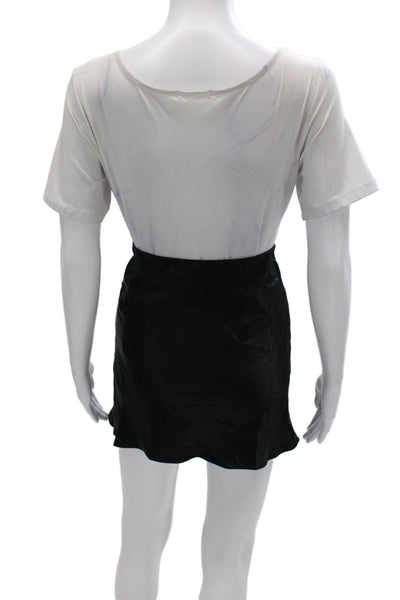 Babaton Women Mini Skirt Black Acetate Short Size 8