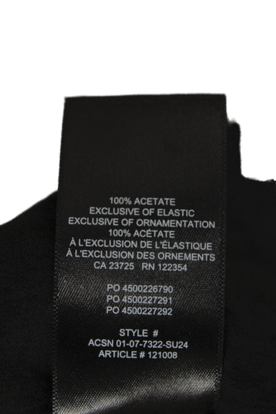 Babaton Women Mini Skirt Black Acetate Short Size 8