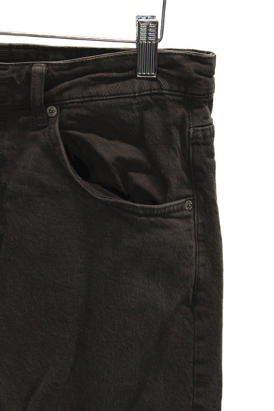 Zara Mens Straight Mid Rise Jeans Brown Cotton Button Fly Size 6