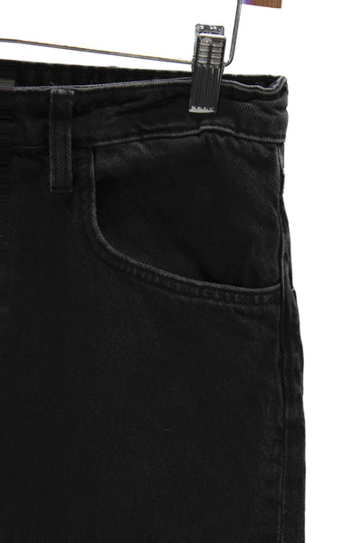 MNG Womens Wide-Leg Jeans Black High Rise Size 6