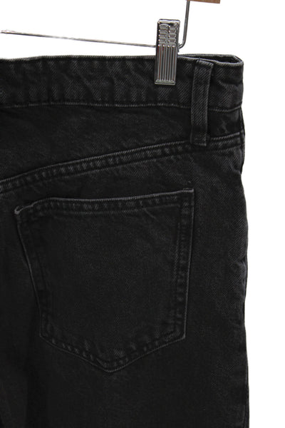 MNG Womens Wide-Leg Jeans Black High Rise Size 6