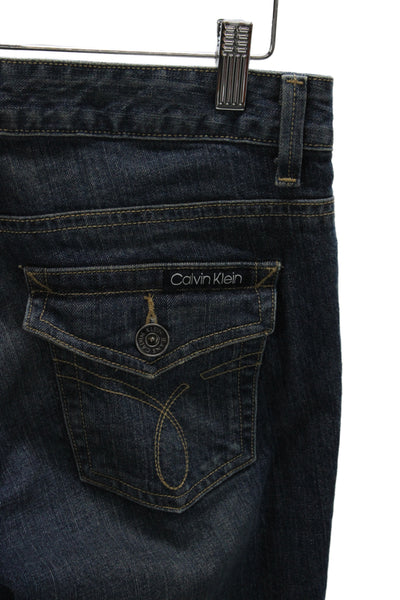 Calvin Klein Jeans Womens Bootcut Jeans Blue Mid-Rise Cotton Button Size 29