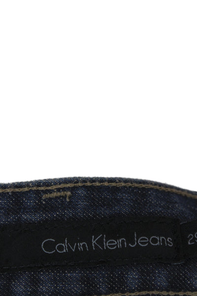 Calvin Klein Jeans Womens Bootcut Jeans Blue Mid-Rise Cotton Button Size 29