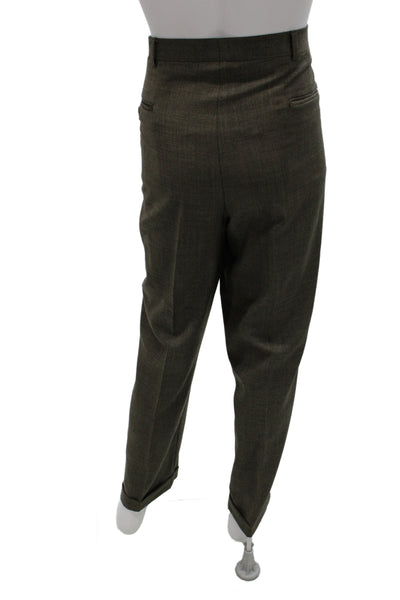 Austin Reed Mens 2 Piece Brown Wool Plaid Classic Fall Suit Size L