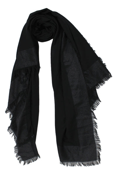 Marc Jacobs Womens Light Weight Scarf Black Metallic