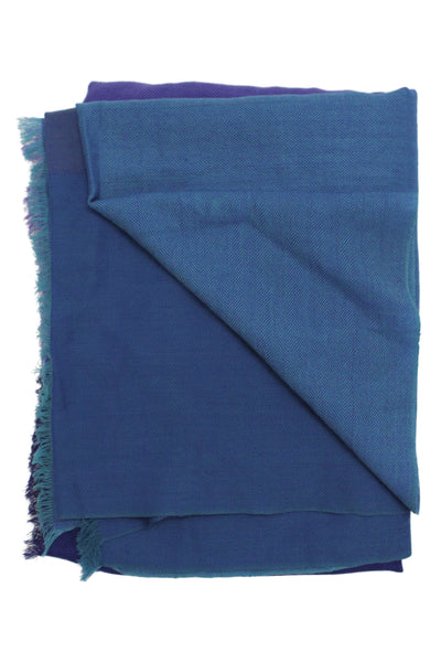 Neiman Marcus Womens Light Weight Scarf Blue Purple Wool Size One Size