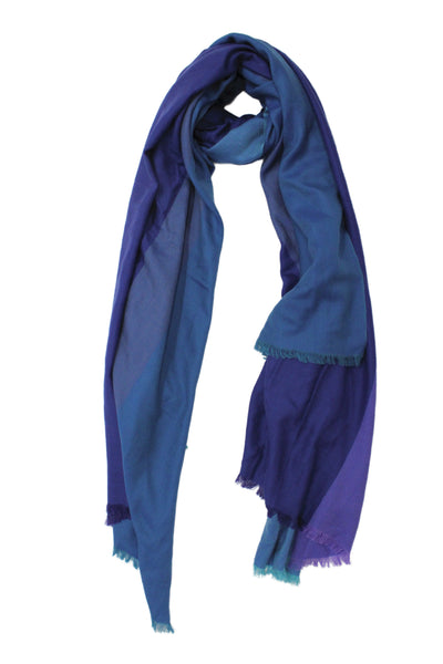 Neiman Marcus Womens Light Weight Scarf Blue Purple Wool Size One Size
