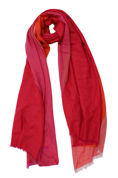 Neiman Marcus Womens Light Weight Scarf Pink Orange Wool Size One Size