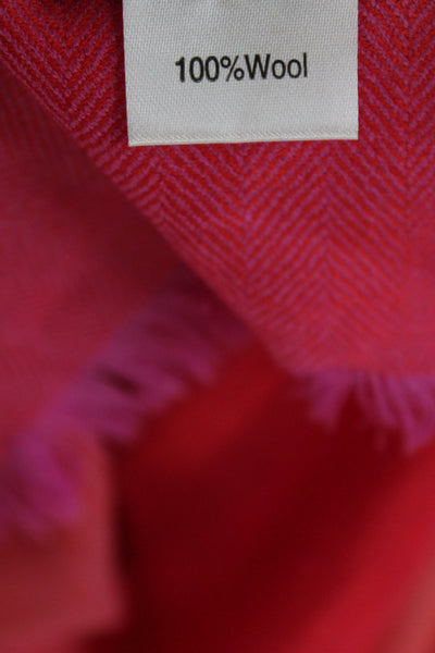 Neiman Marcus Womens Light Weight Scarf Pink Orange Wool Size One Size