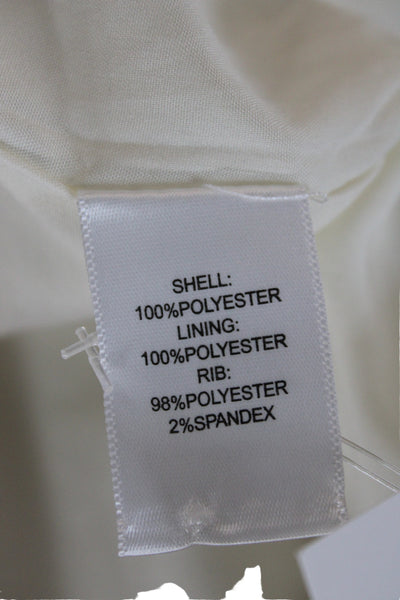 Rachel Zoe Womens Ivory Bomber Jacket 100% Polyester Long Sleeve Size M