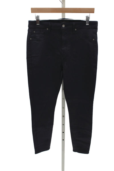 7 For All Mankind Womens Skinny Jeans Black High Rise Modal Inseam 26 Size 31