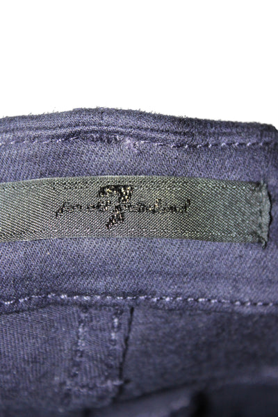 7 For All Mankind Womens Skinny Jeans Black High Rise Modal Inseam 26 Size 31