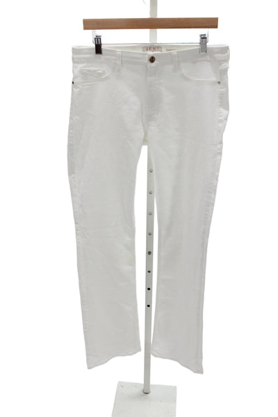 7 For All Mankind Womens Straight White High Rise Jeans Size 12