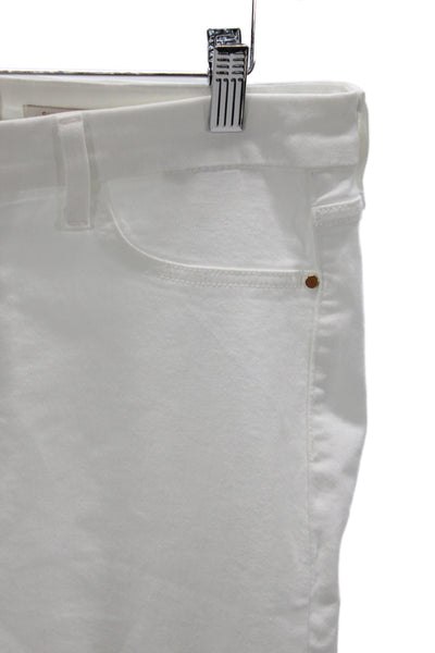 7 For All Mankind Womens Straight White High Rise Jeans Size 12