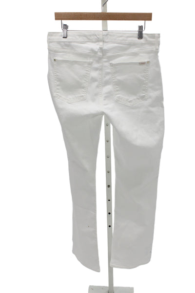 7 For All Mankind Womens Straight White High Rise Jeans Size 12