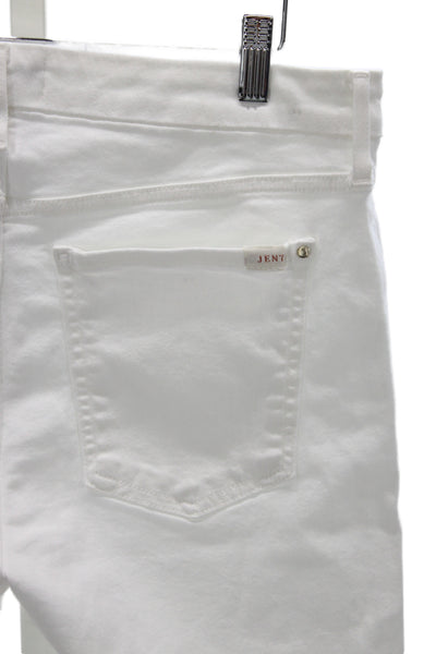 7 For All Mankind Womens Straight White High Rise Jeans Size 12