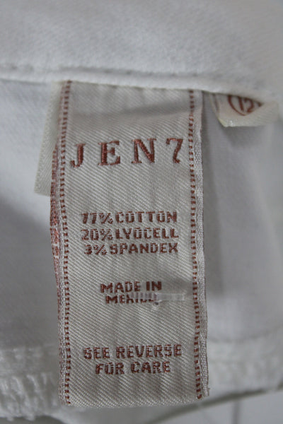 7 For All Mankind Womens Straight White High Rise Jeans Size 12
