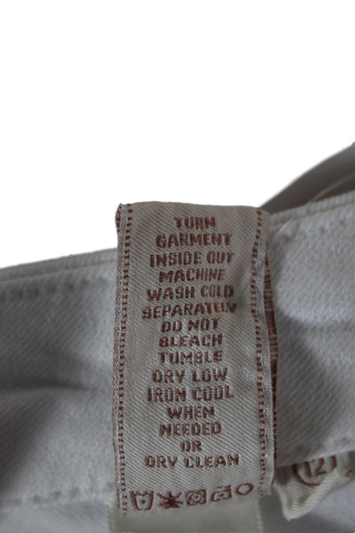 7 For All Mankind Womens Straight White High Rise Jeans Size 12