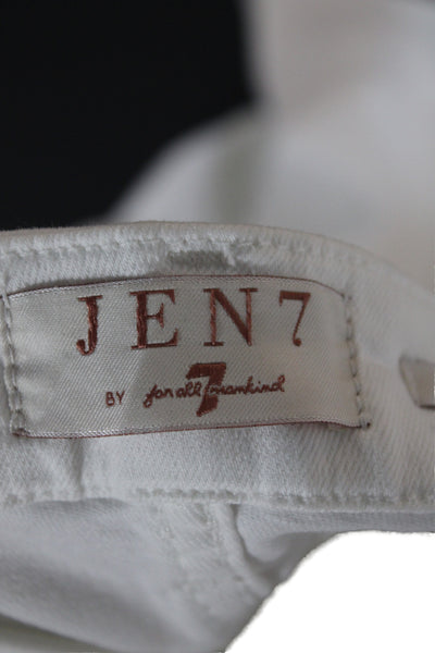 7 For All Mankind Womens Straight White High Rise Jeans Size 12