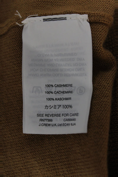 J Crew Womens Brown Cashmere V-Neck Pullover Sweater Long Sleeve Size XS