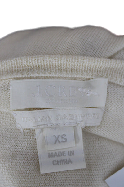 J Crew Womens Cashmere V Neck Pullover Sweater Ivory Size XS