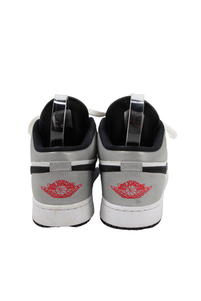Nike Unisex Kids Air Jordan 1 Low SE Sneakers White Black Silver Size 6.5