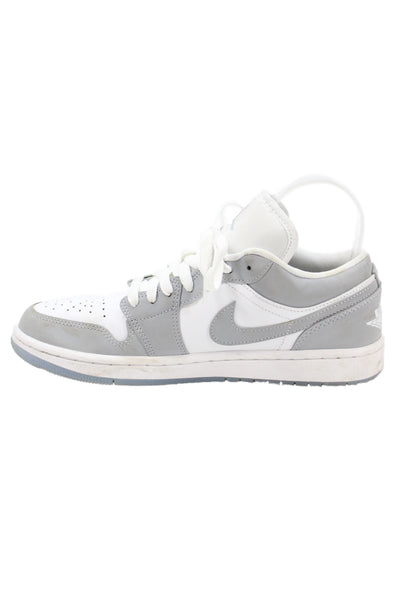 Nike Womens Air Jordan 1 Low Colorblock Sneakers White Wolf Gray Size 8.5