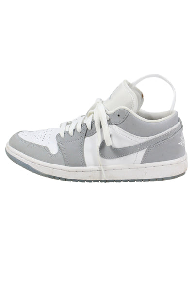 Nike Womens Air Jordan 1 Low Colorblock Sneakers White Wolf Gray Size 8.5