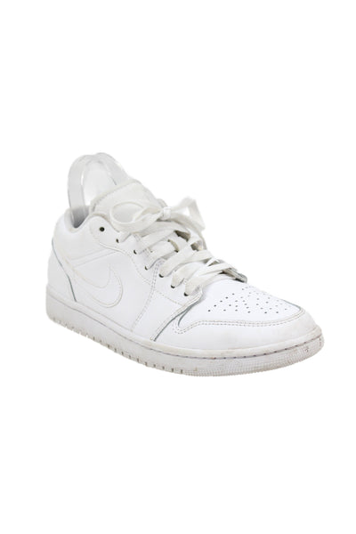 Nike Womens Air Jordan 1 Low Lace-Up Tied Sneakers Triple White Size 7