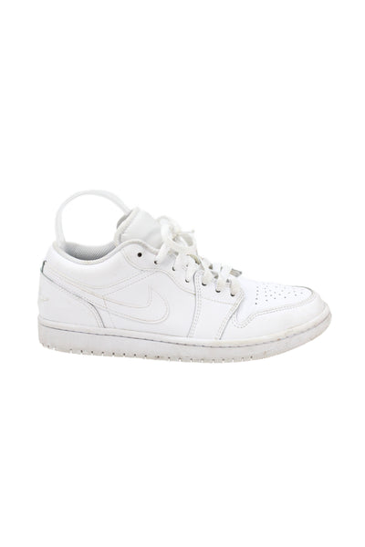 Nike Womens Air Jordan 1 Low Lace-Up Tied Sneakers Triple White Size 7