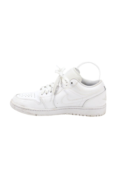 Nike Womens Air Jordan 1 Low Lace-Up Tied Sneakers Triple White Size 7