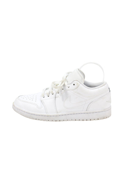 Nike Womens Air Jordan 1 Low Lace-Up Tied Sneakers Triple White Size 7