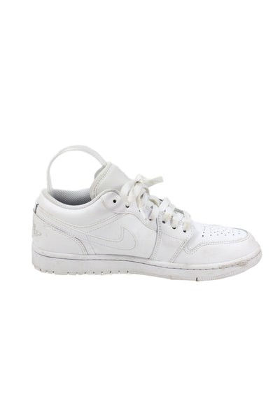 Nike Womens Air Jordan 1 Low Lace-Up Tied Sneakers Triple White Size 7