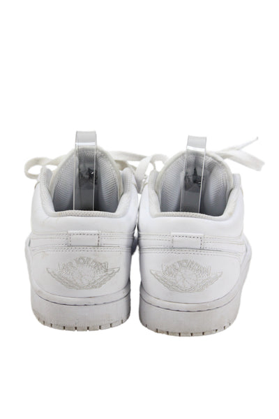 Nike Womens Air Jordan 1 Low Lace-Up Tied Sneakers Triple White Size 7