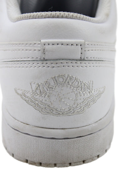 Nike Womens Air Jordan 1 Low Lace-Up Tied Sneakers Triple White Size 7