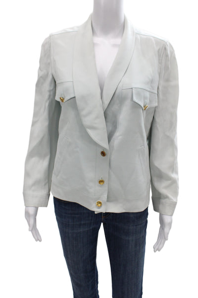 Sonia Rykiel Womens Gray Military Jacket Button Long Sleeve Size 40