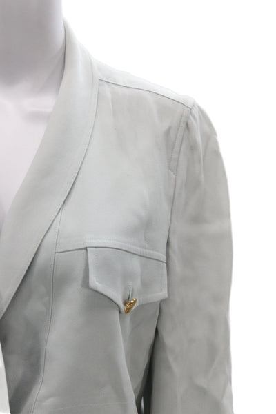 Sonia Rykiel Womens Gray Military Jacket Button Long Sleeve Size 40