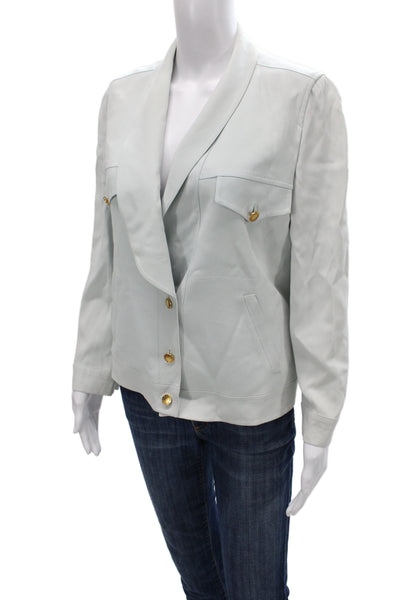 Sonia Rykiel Womens Gray Military Jacket Button Long Sleeve Size 40