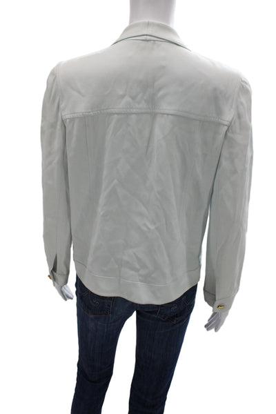 Sonia Rykiel Womens Gray Military Jacket Button Long Sleeve Size 40