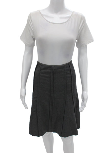 Gunex Womens A-Line Gray Virgin Wool Skirt Knee Length Size 8