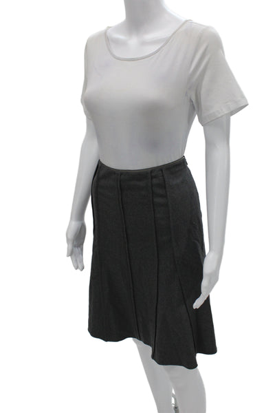 Gunex Womens A-Line Gray Virgin Wool Skirt Knee Length Size 8