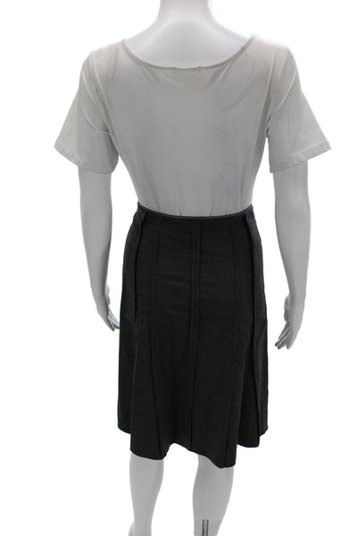 Gunex Womens A-Line Gray Virgin Wool Skirt Knee Length Size 8
