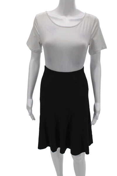 Gunex Women Black Flare Skirt Knee Length Zip Size 6