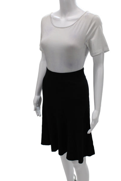 Gunex Women Black Flare Skirt Knee Length Zip Size 6