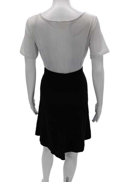 Gunex Women Black Flare Skirt Knee Length Zip Size 6