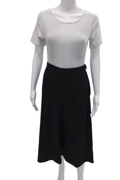 Sonia Rykiel Women Skirt Suit Set Blue Wool Long Sleeve Size 40