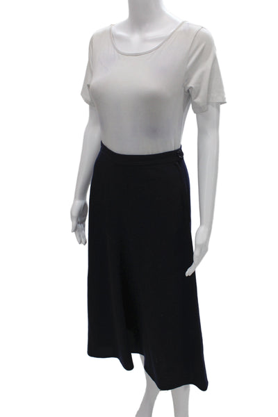 Sonia Rykiel Women Skirt Suit Set Blue Wool Long Sleeve Size 40