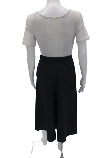 Sonia Rykiel Women Skirt Suit Set Blue Wool Long Sleeve Size 40