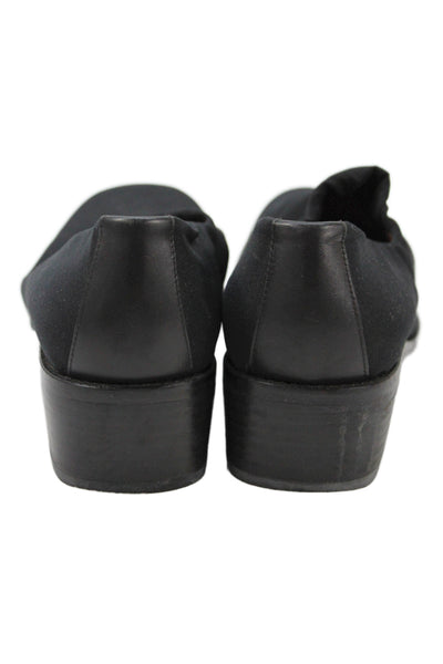 Donald J Pliner Womens Slip On Block Heels Shoes Solid Black Size 7.5M